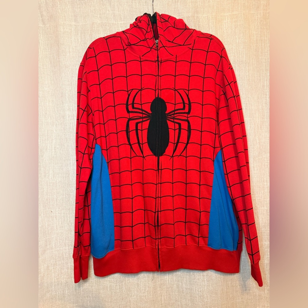 Marvel Spider-Man Red Zip Up Hoodie Costume Mens XXL